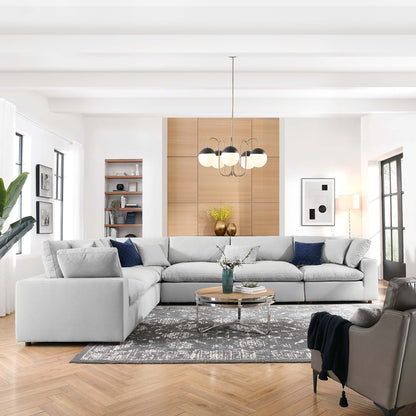 Commix 6 Piece Down Filled Overstuffed Sectional Sofa Set by Furniture for America
