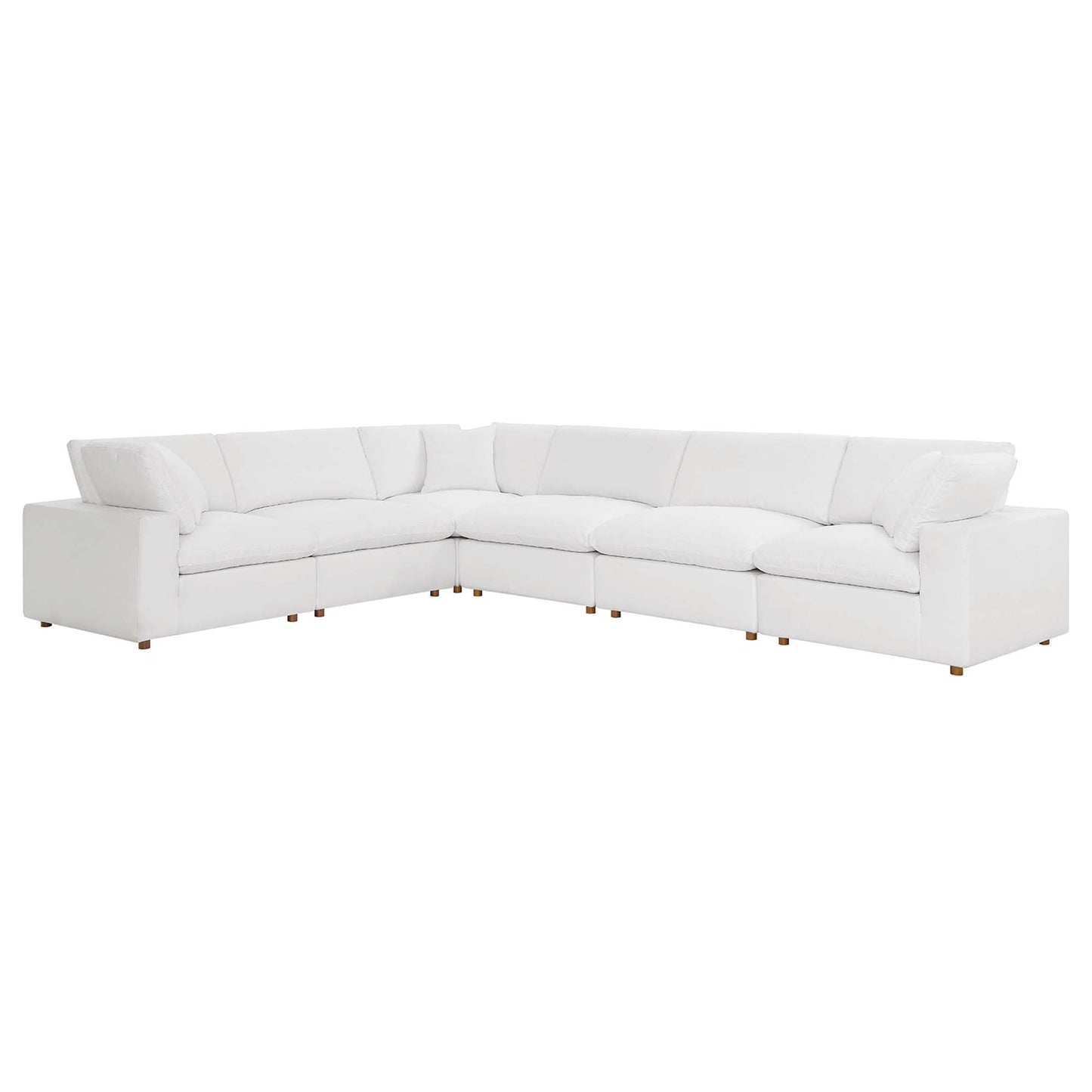 Commix 6 Piece Down Filled Overstuffed Sectional Sofa Set by Furniture for America