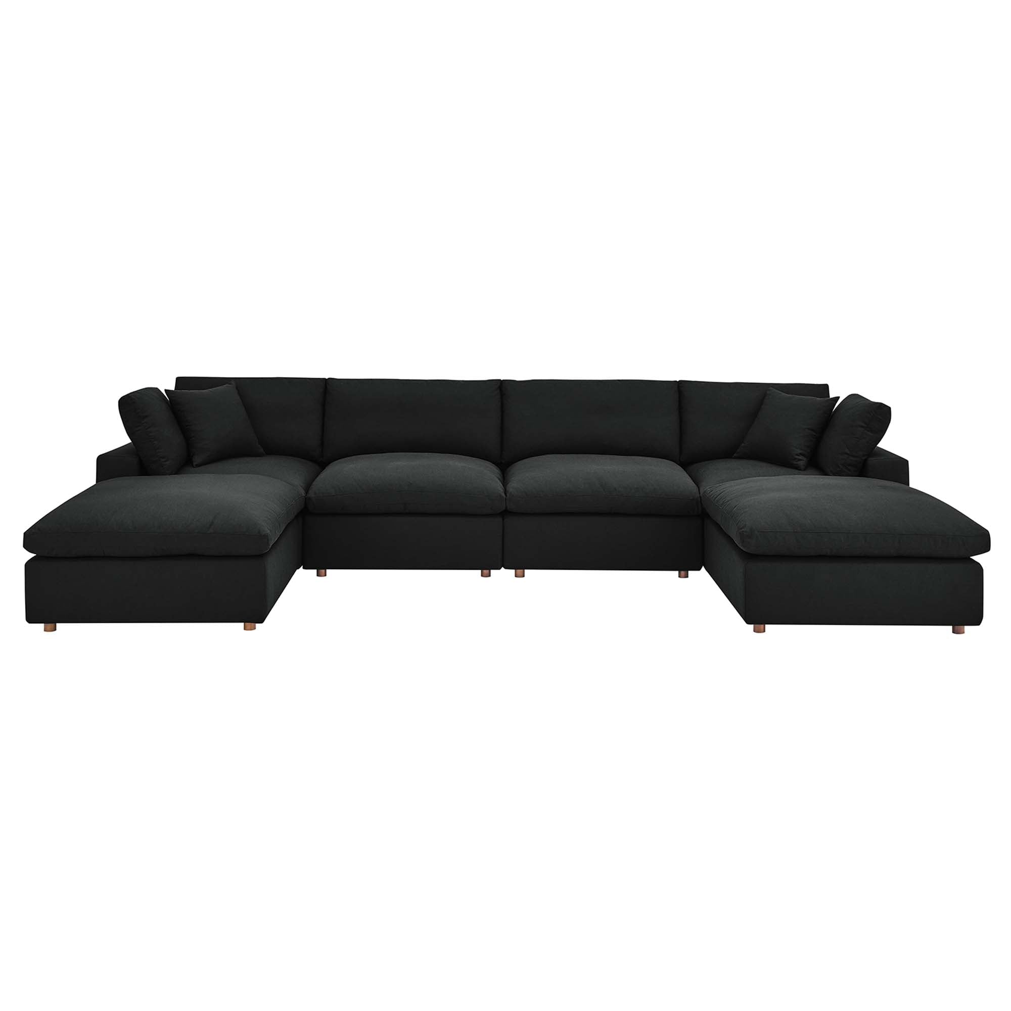 Commix 6-Piece Down Filled Overstuffed Sectional Sofa by Furniture for America