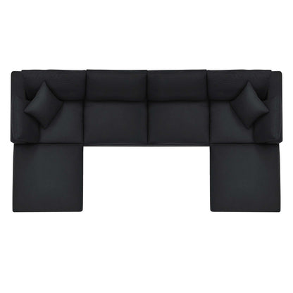 Commix 6-Piece Down Filled Overstuffed Sectional Sofa by Furniture for America