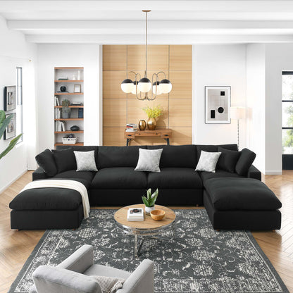 Commix 6-Piece Down Filled Overstuffed Sectional Sofa by Furniture for America