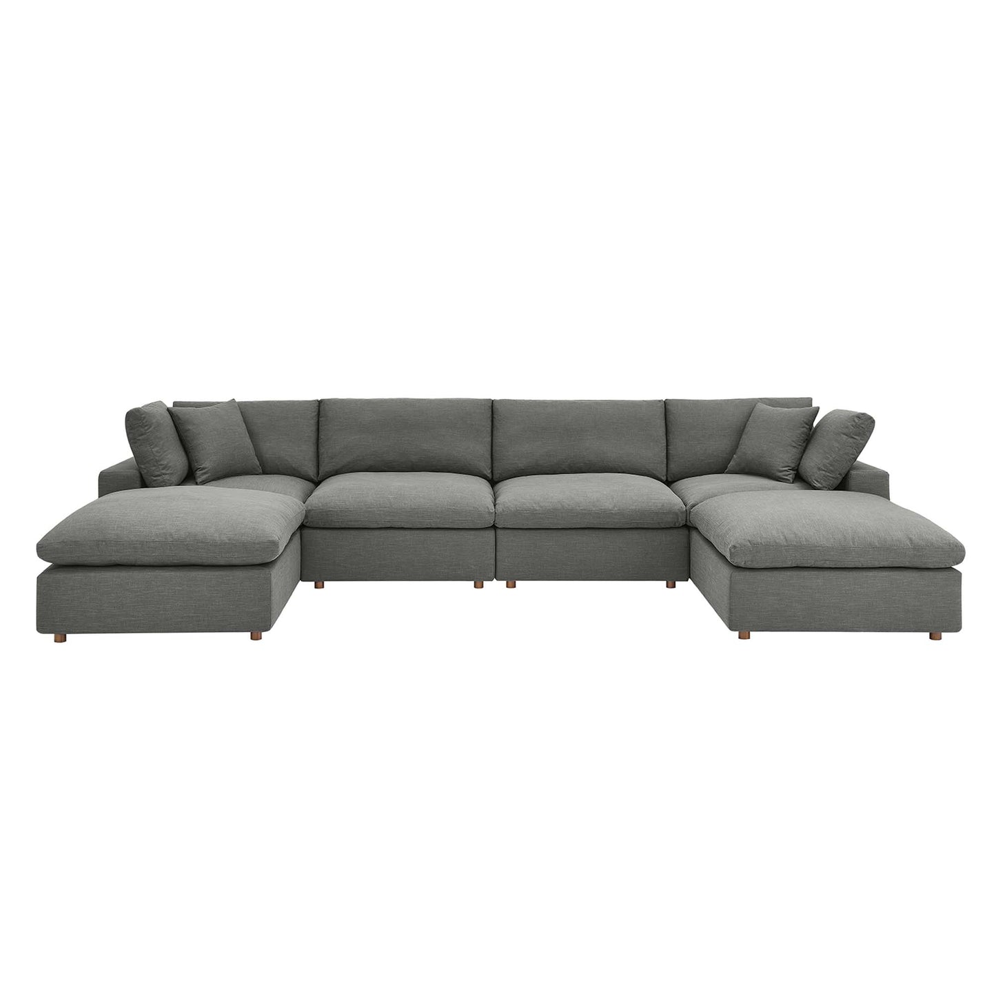 Commix 6-Piece Down Filled Overstuffed Sectional Sofa by Furniture for America