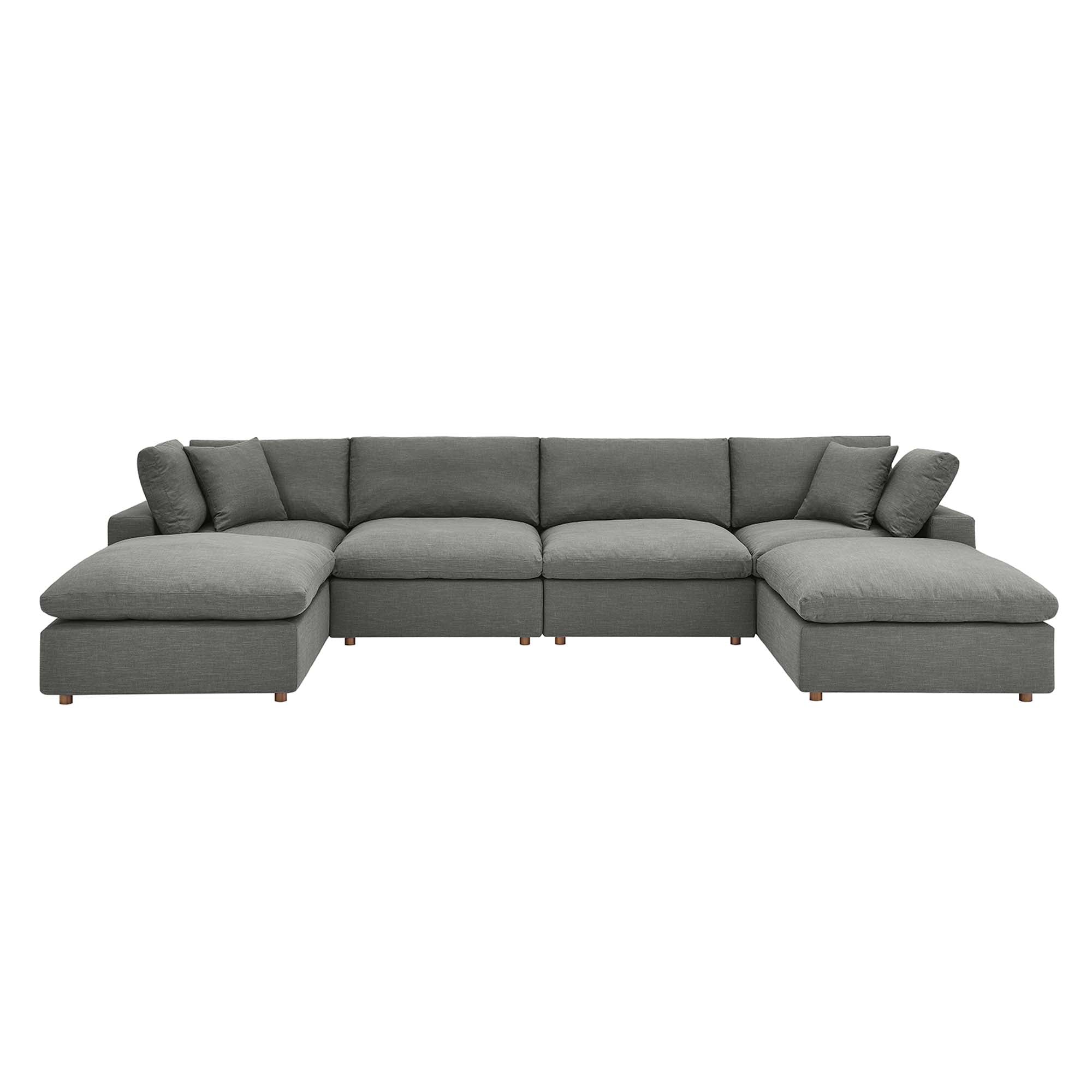Commix 6-Piece Down Filled Overstuffed Sectional Sofa by Furniture for America