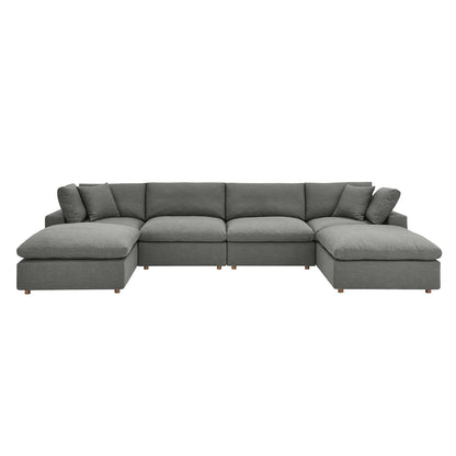 Commix 6-Piece Down Filled Overstuffed Sectional Sofa by Furniture for America