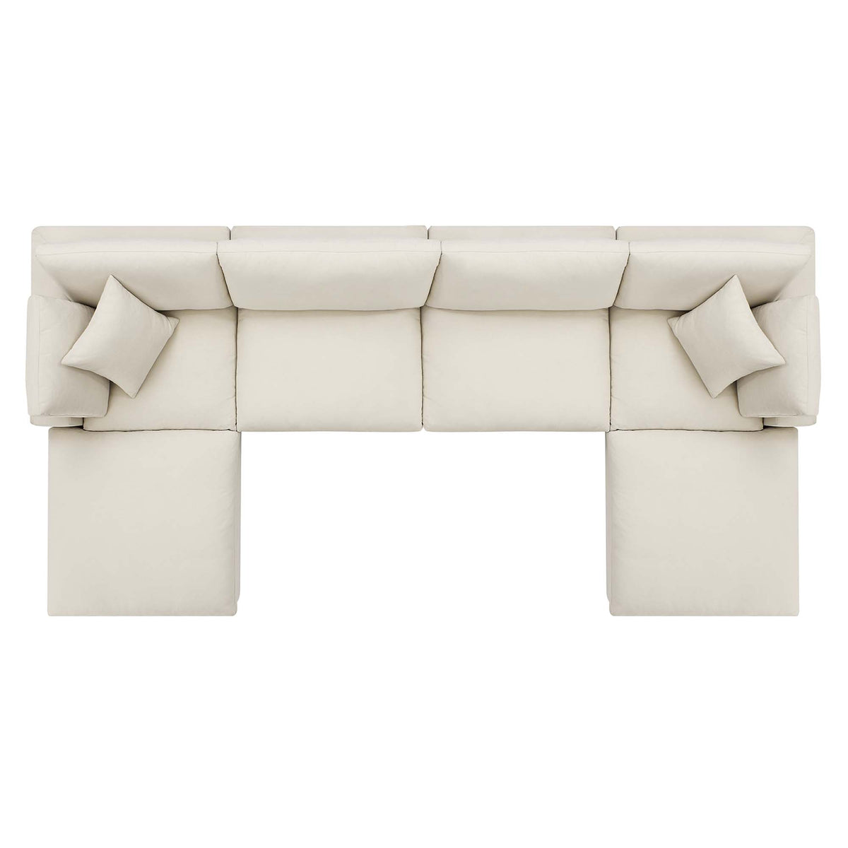 Linden 6-Piece Down Filled Overstuffed Sectional Sofa in Light Beige