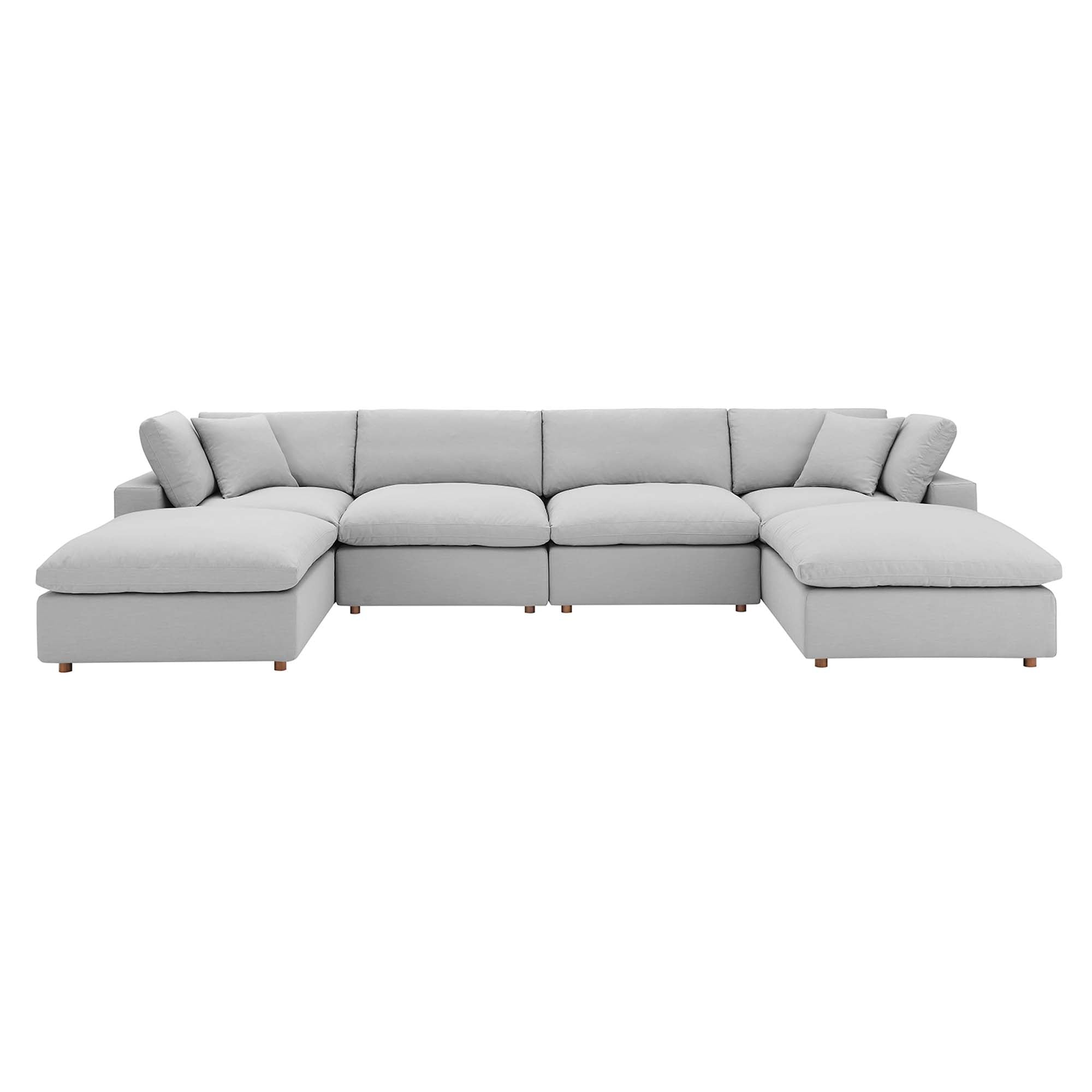 Commix 6-Piece Down Filled Overstuffed Sectional Sofa by Furniture for America