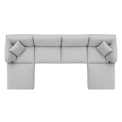 Commix 6-Piece Down Filled Overstuffed Sectional Sofa by Furniture for America