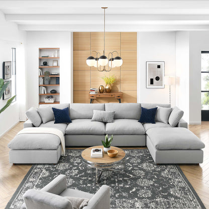 Commix 6-Piece Down Filled Overstuffed Sectional Sofa by Furniture for America