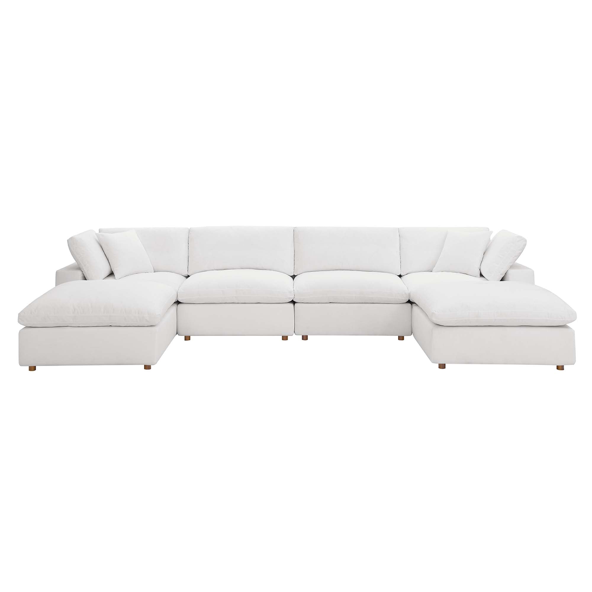Commix 6-Piece Down Filled Overstuffed Sectional Sofa by Furniture for America