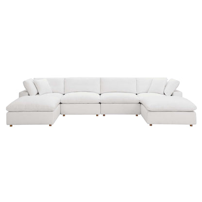 Commix 6-Piece Down Filled Overstuffed Sectional Sofa by Furniture for America