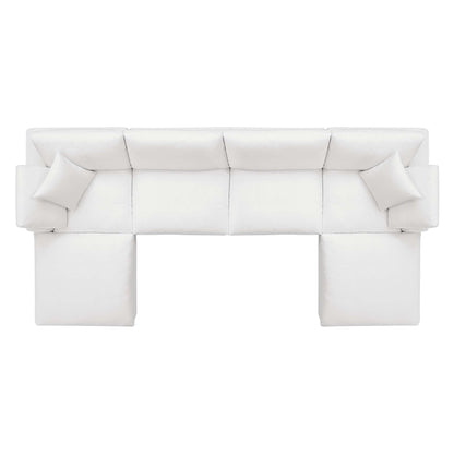 Commix 6-Piece Down Filled Overstuffed Sectional Sofa by Furniture for America