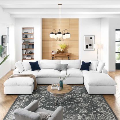 Commix 6-Piece Down Filled Overstuffed Sectional Sofa by Furniture for America