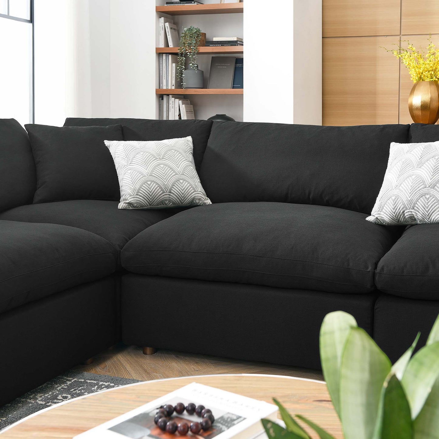 Commix 8-Piece Down Filled Overstuffed Sectional Sofa by Furniture for America