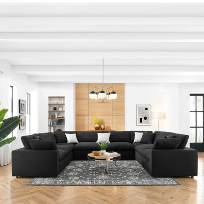 Commix 8-Piece Down Filled Overstuffed Sectional Sofa by Furniture for America