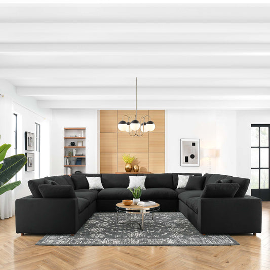 Commix 8-Piece Down Filled Overstuffed Sectional Sofa by Furniture for America