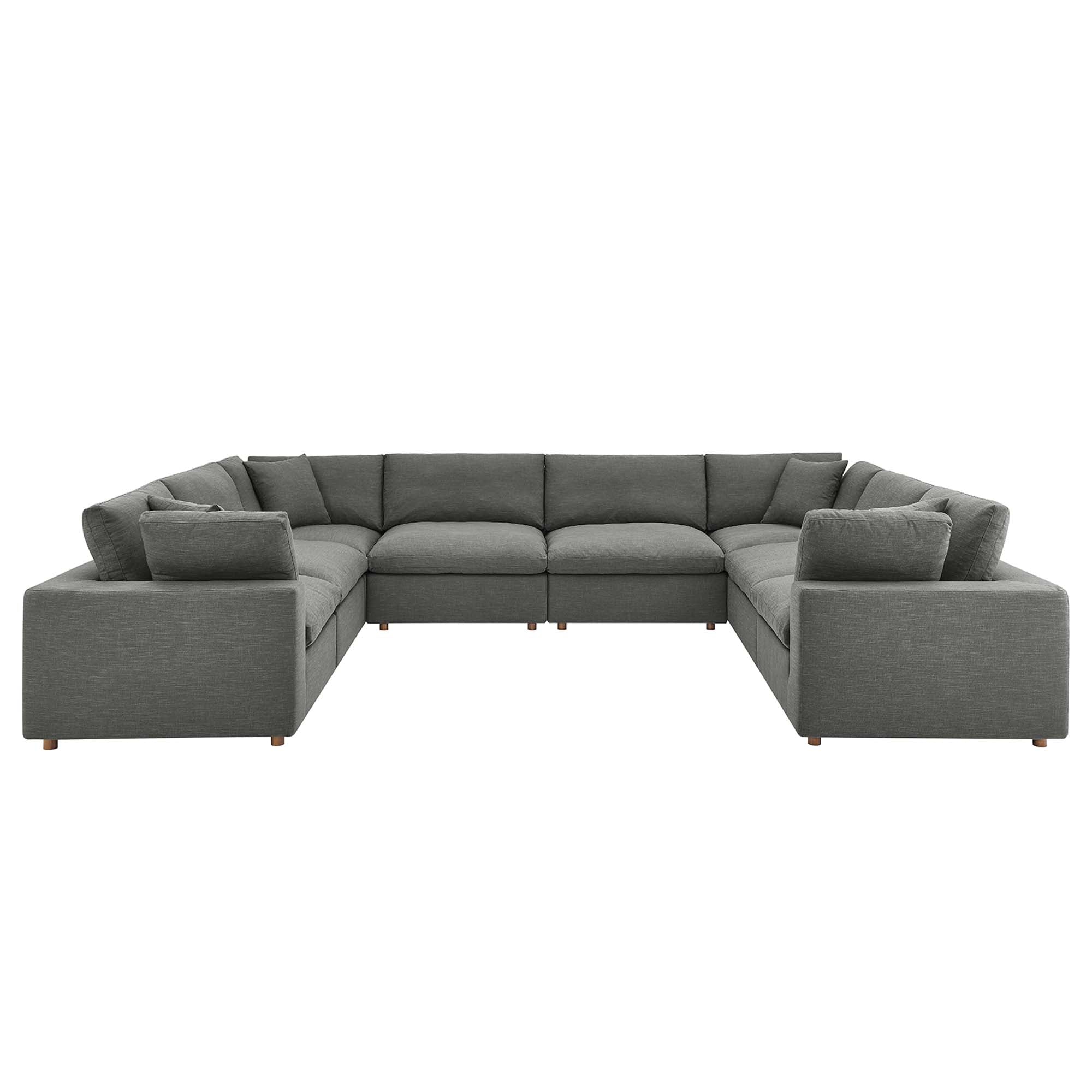 Commix 8-Piece Down Filled Overstuffed Sectional Sofa by Furniture for America