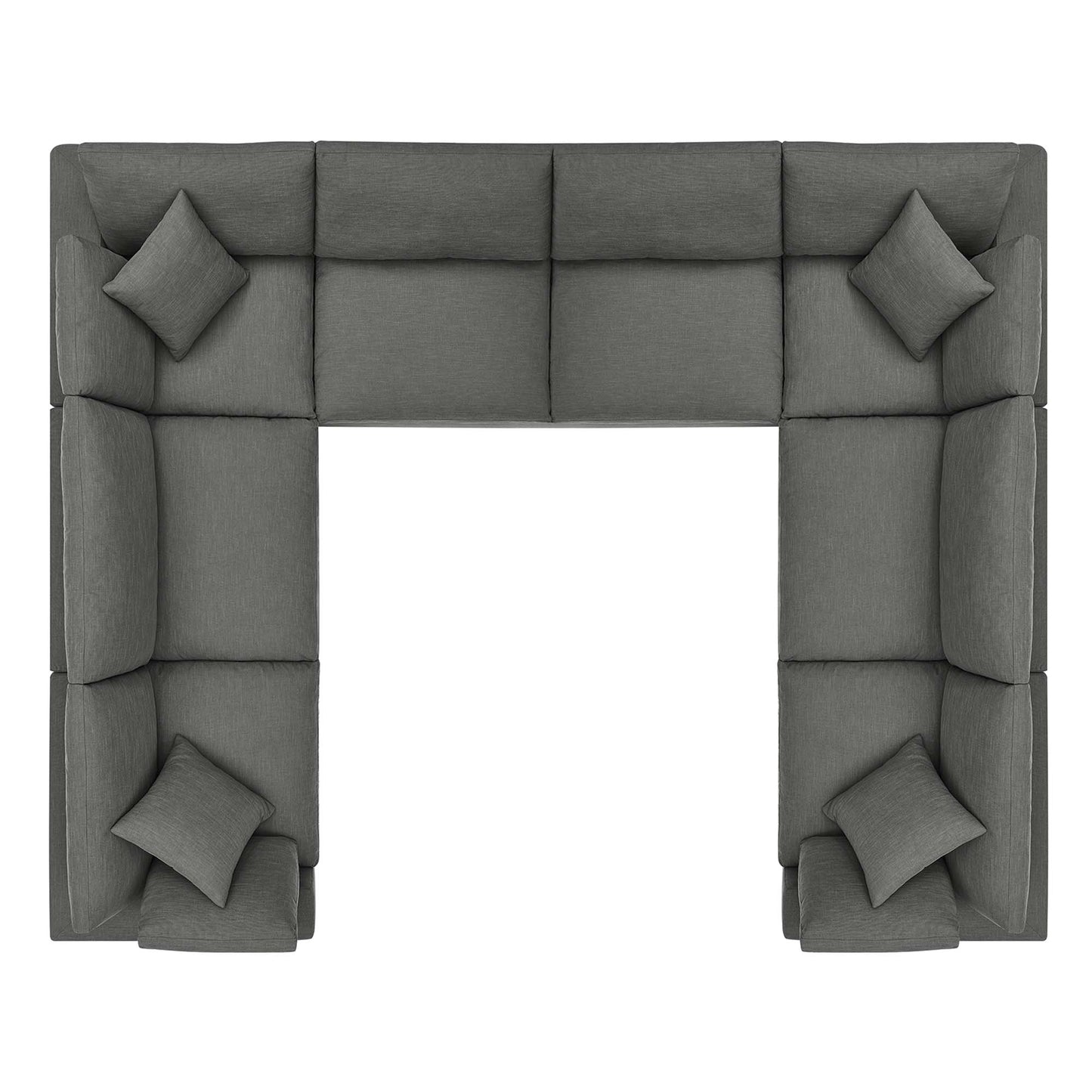 Commix 8-Piece Down Filled Overstuffed Sectional Sofa by Furniture for America