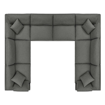 Commix 8-Piece Down Filled Overstuffed Sectional Sofa by Furniture for America