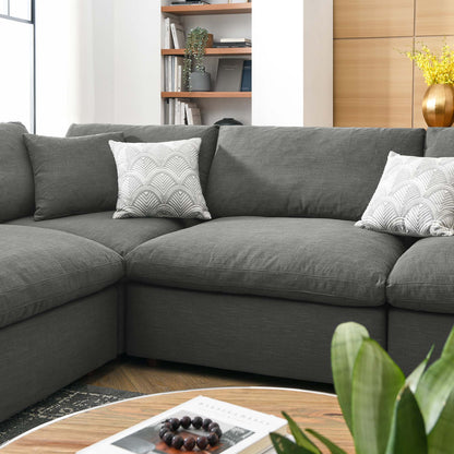 Commix 8-Piece Down Filled Overstuffed Sectional Sofa by Furniture for America