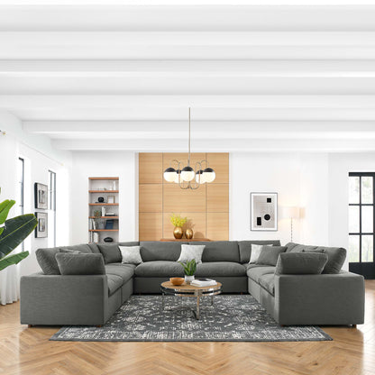 Commix 8-Piece Down Filled Overstuffed Sectional Sofa by Furniture for America