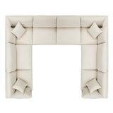 Linden 8-Piece Down Filled Overstuffed Sectional Sofa in Light Beige