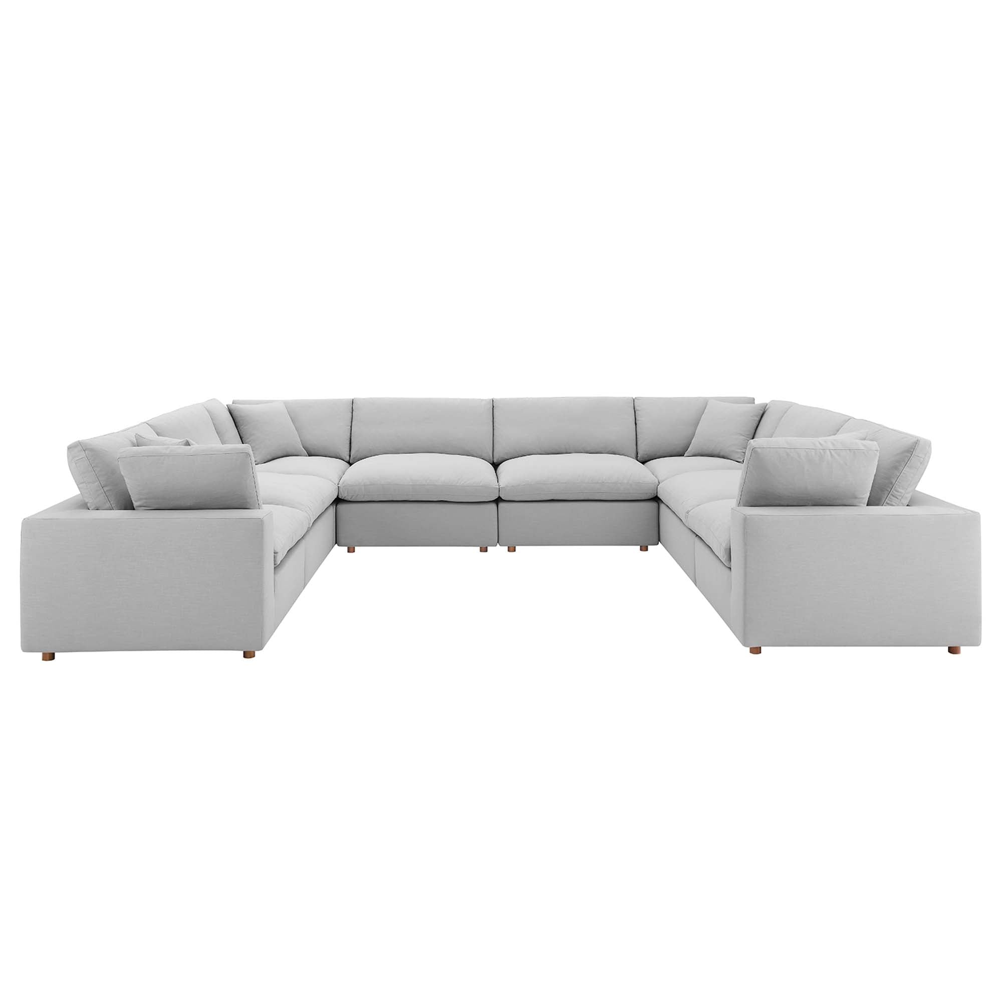 Commix 8-Piece Down Filled Overstuffed Sectional Sofa by Furniture for America