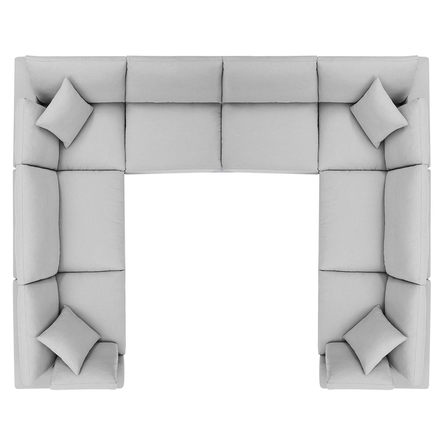 Commix 8-Piece Down Filled Overstuffed Sectional Sofa by Furniture for America