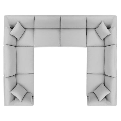 Commix 8-Piece Down Filled Overstuffed Sectional Sofa by Furniture for America