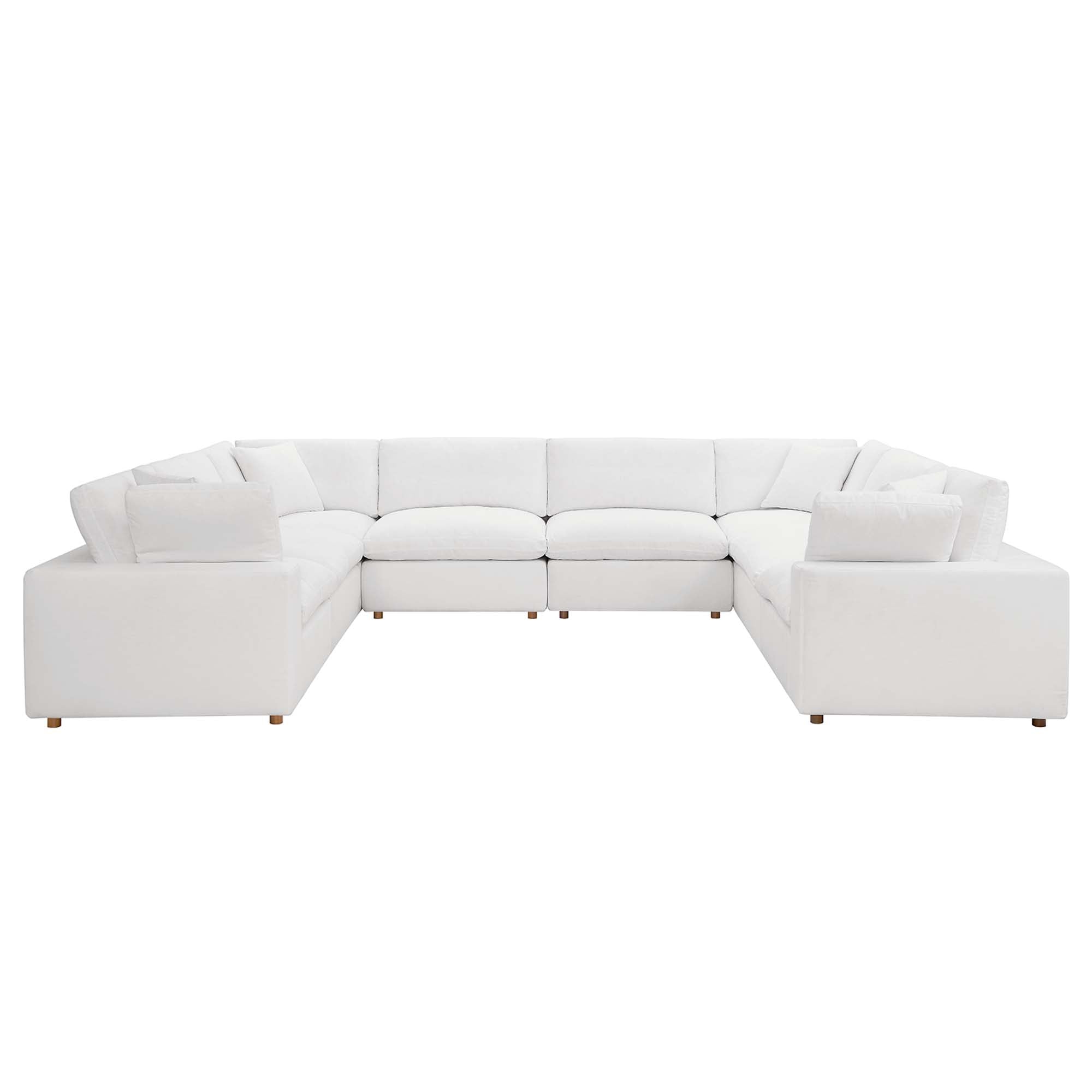 Commix 8-Piece Down Filled Overstuffed Sectional Sofa by Furniture for America