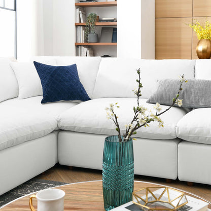 Commix 8-Piece Down Filled Overstuffed Sectional Sofa by Furniture for America