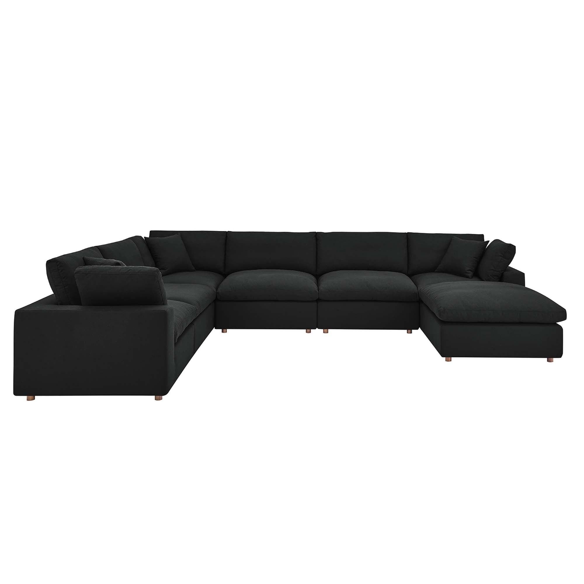Commix 7-Piece Down Filled Overstuffed Sectional Sofa by Furniture for America