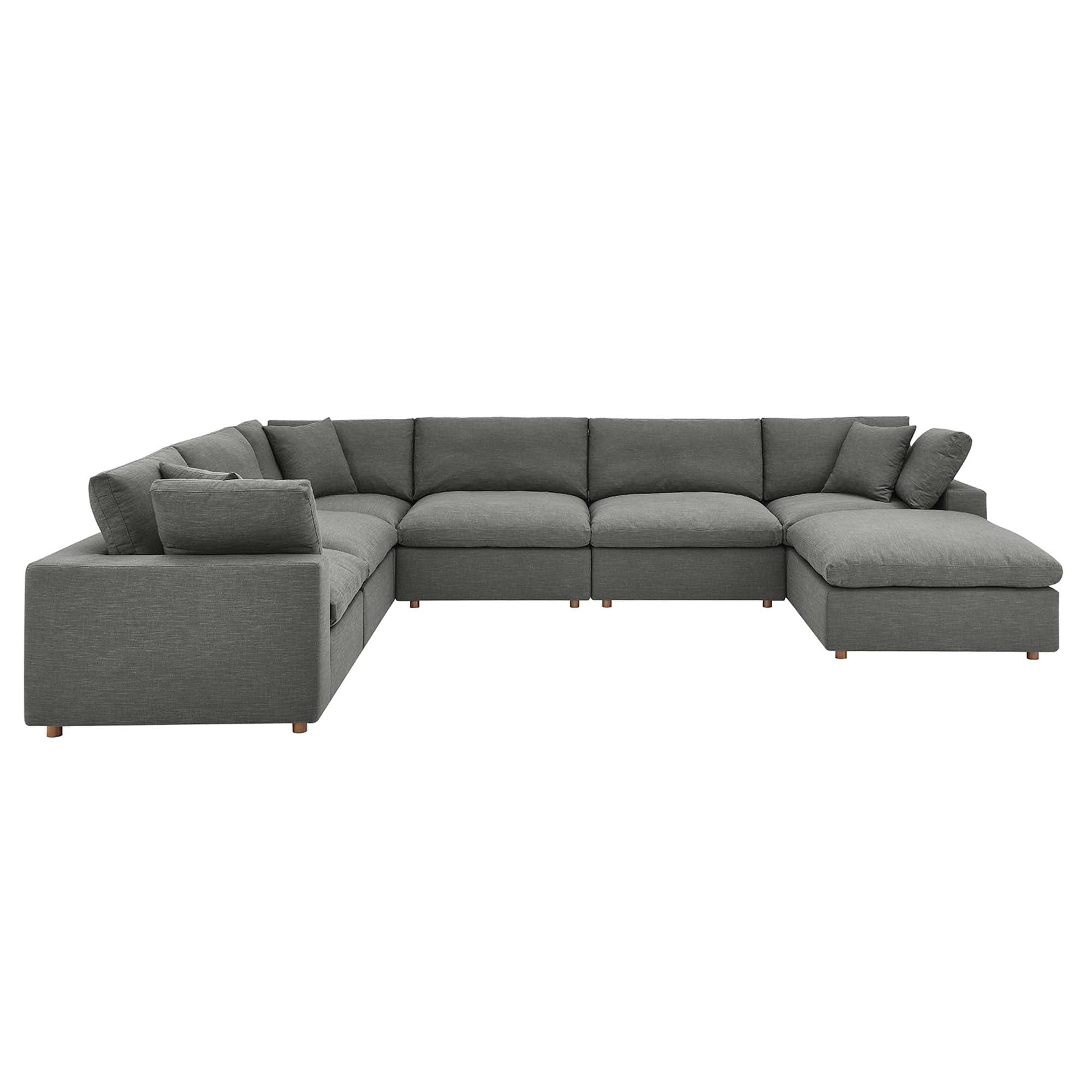 Commix 7-Piece Down Filled Overstuffed Sectional Sofa by Furniture for America