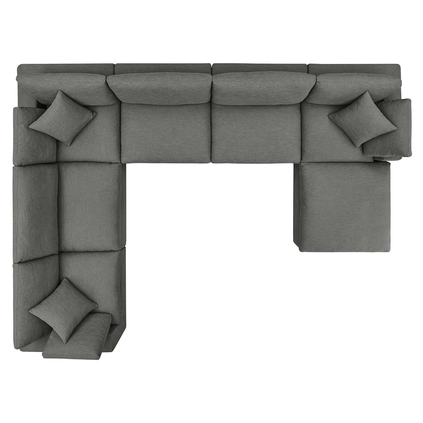 Commix 7-Piece Down Filled Overstuffed Sectional Sofa by Furniture for America