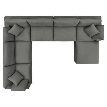 Commix 7-Piece Down Filled Overstuffed Sectional Sofa by Furniture for America