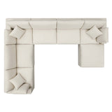 Linden 7-Piece Down Filled Overstuffed Sectional Sofa in Light Beige