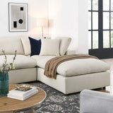 Linden 7-Piece Down Filled Overstuffed Sectional Sofa in Light Beige
