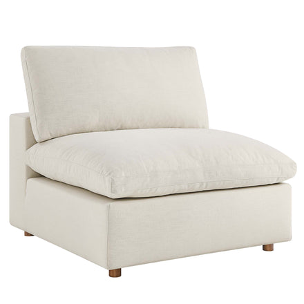 Commix 7-Piece Down Filled Overstuffed Sectional Sofa in Light Beige