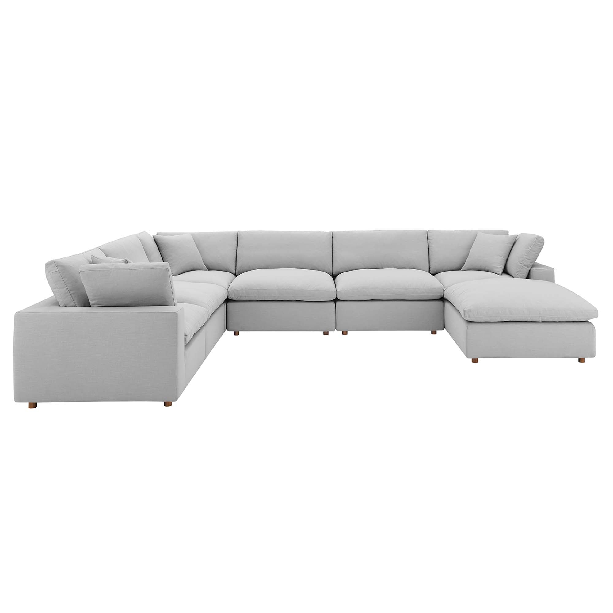 Commix 7-Piece Down Filled Overstuffed Sectional Sofa by Furniture for America