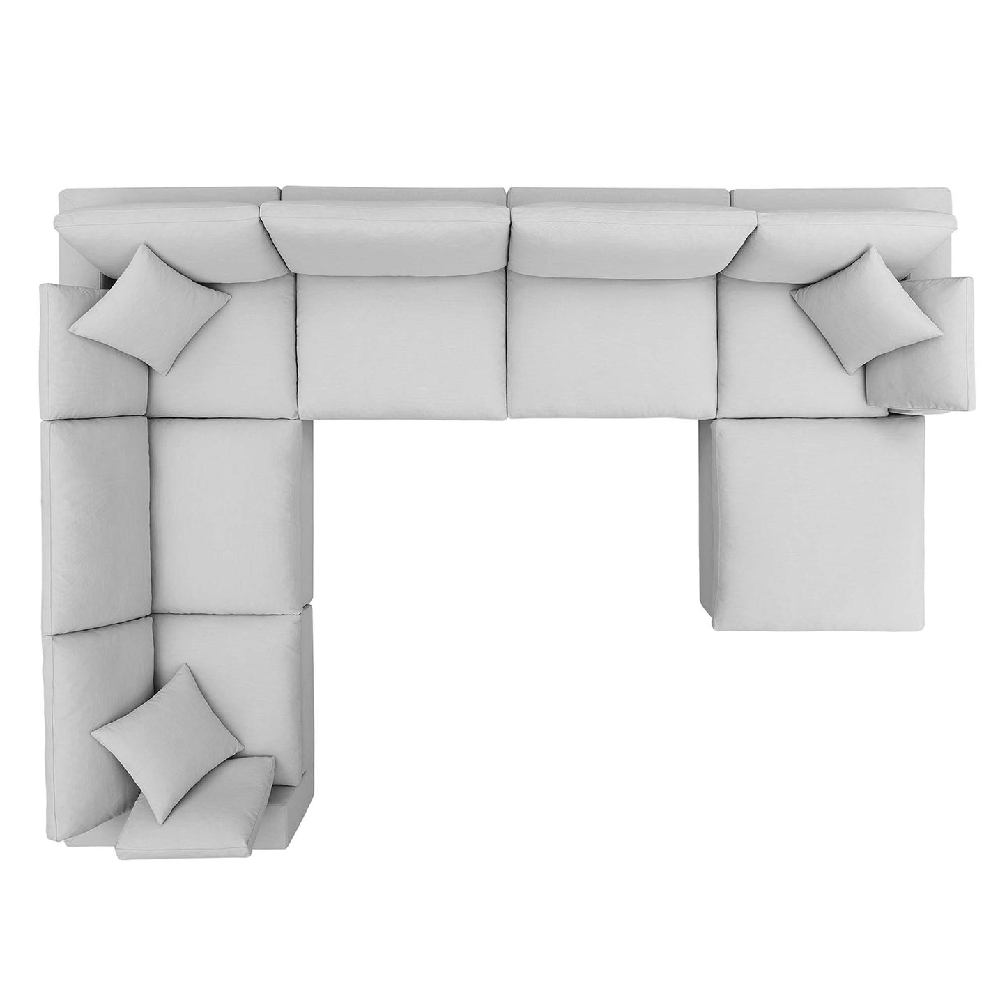 Commix 7-Piece Down Filled Overstuffed Sectional Sofa by Furniture for America