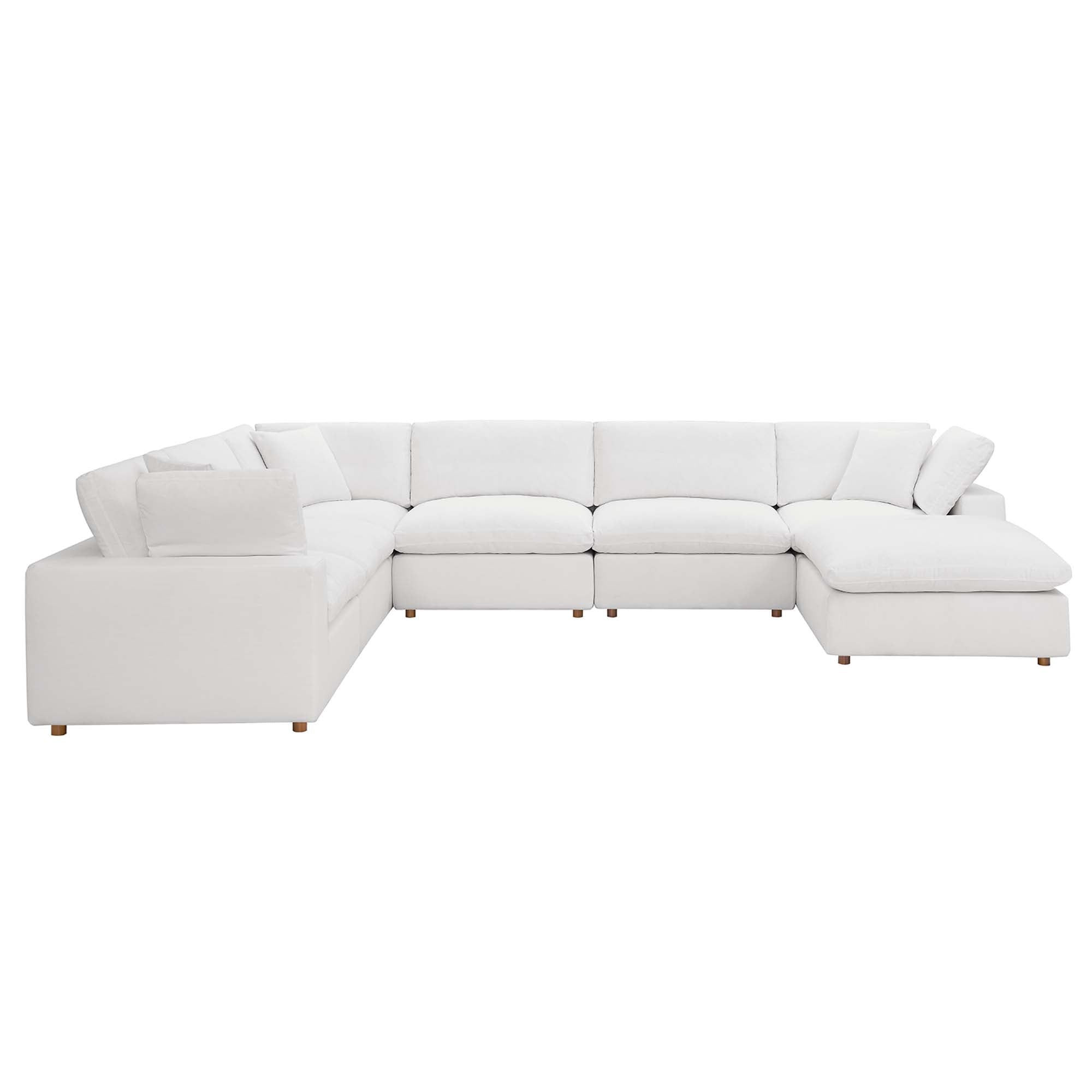 Commix 7-Piece Down Filled Overstuffed Sectional Sofa by Furniture for America