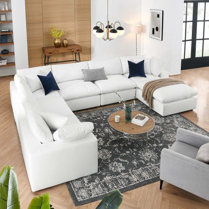 Commix 7-Piece Down Filled Overstuffed Sectional Sofa by Furniture for America