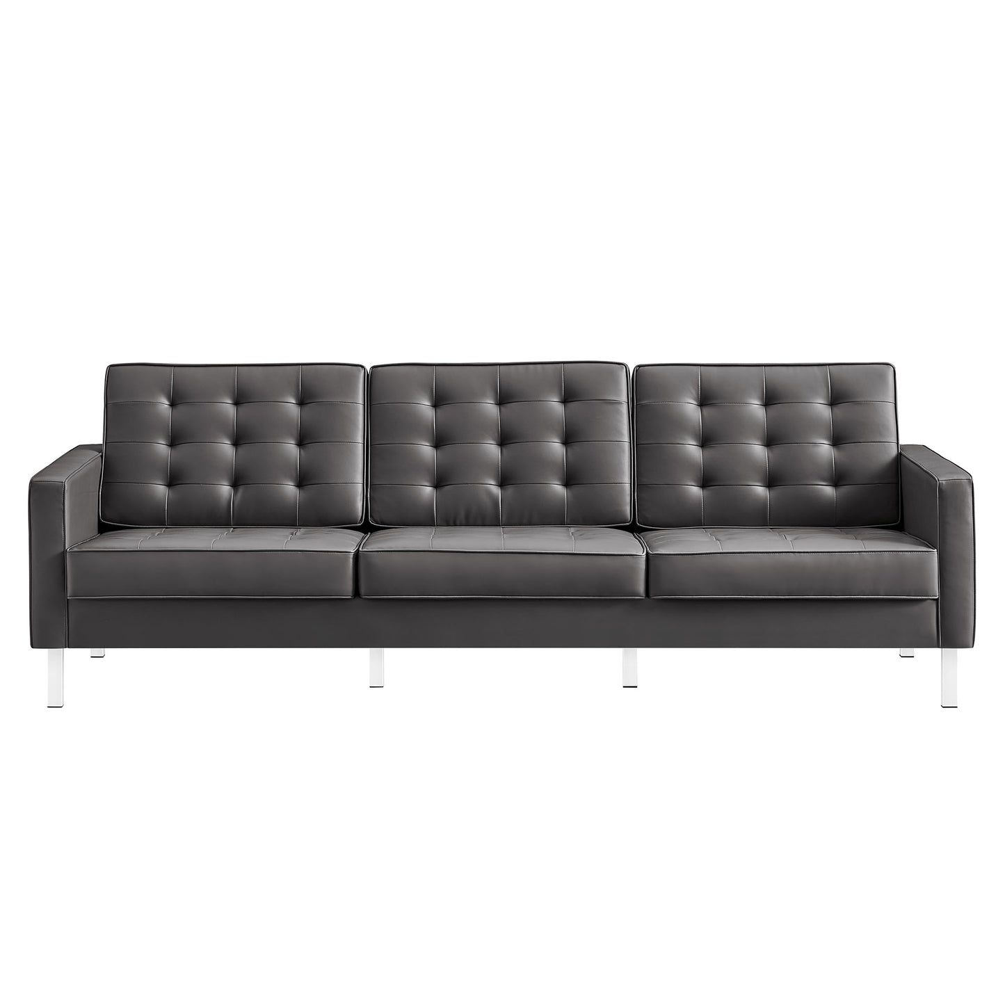 Loft Tufted Vegan Leather Sofa by Furniture for America