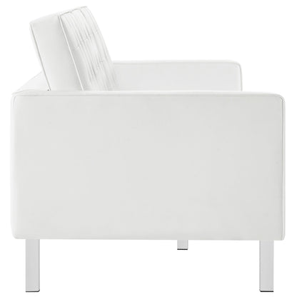 Loft Tufted Vegan Leather Sofa by Furniture for America