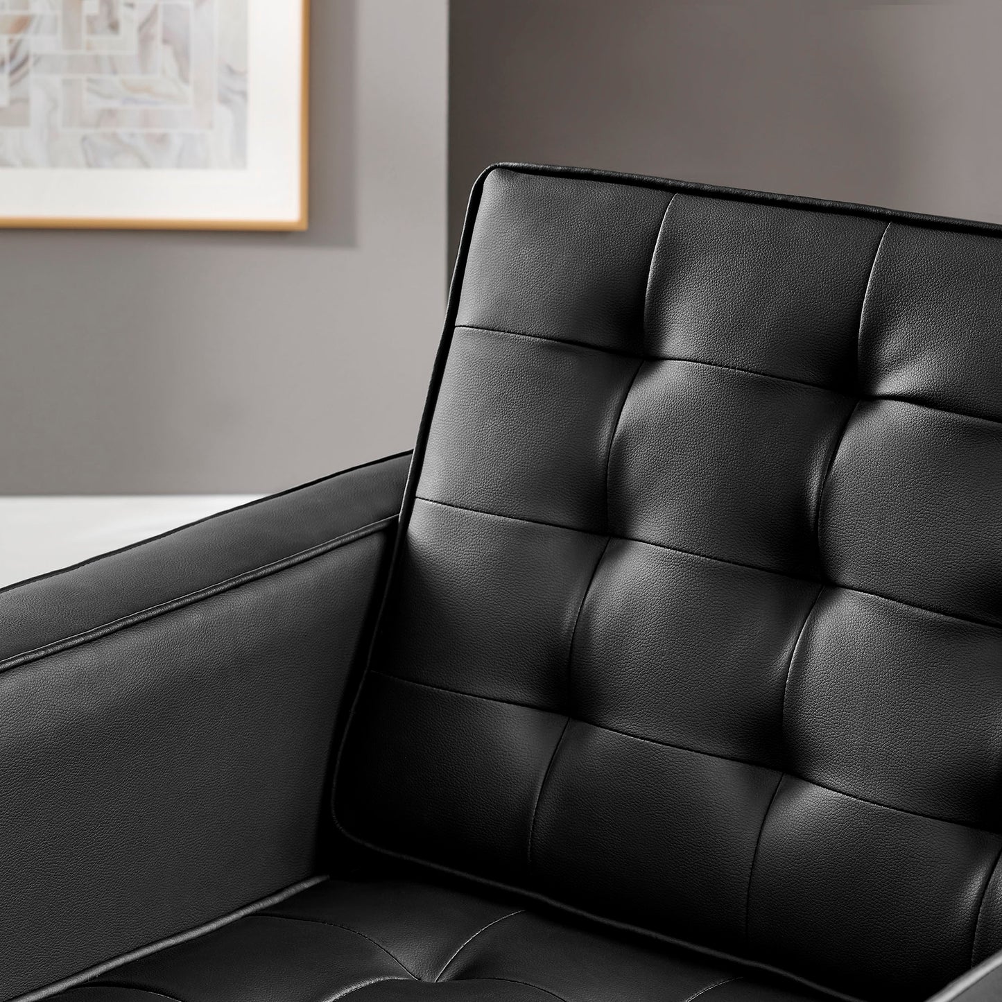 Loft Tufted Vegan Leather Armchair by Furniture For America