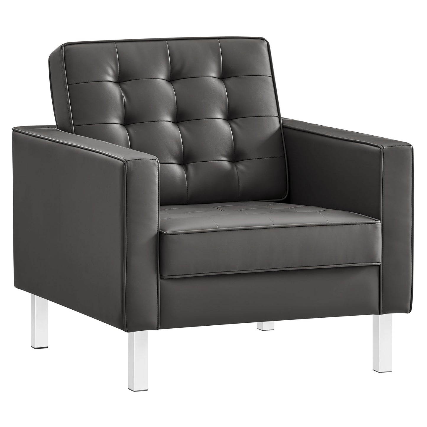 Loft Tufted Vegan Leather Armchair by Furniture For America