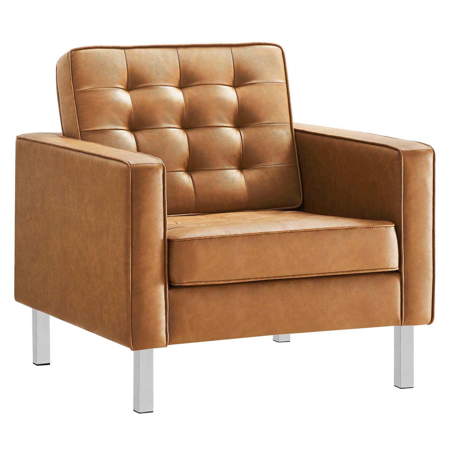 Loft Tufted Vegan Leather Armchair by Furniture For America