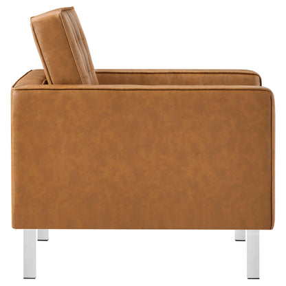 Loft Tufted Vegan Leather Armchair by Furniture For America