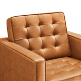 Mesa Tufted Vegan Leather Armchair in Silver Tan
