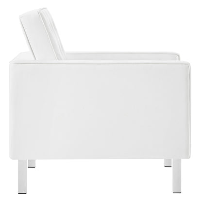 Loft Tufted Vegan Leather Armchair by Furniture For America