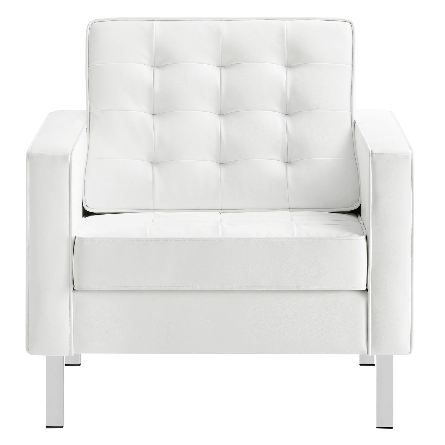Loft Tufted Vegan Leather Armchair by Furniture For America